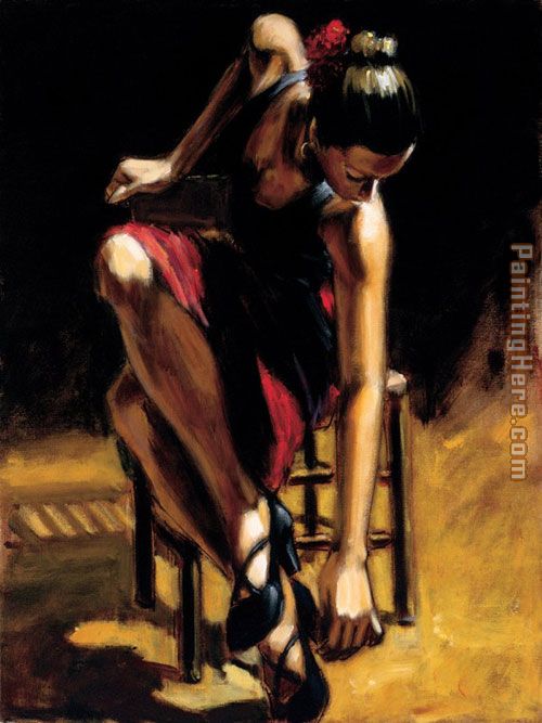 Dancerin Red Skirt painting - Flamenco Dancer Dancerin Red Skirt art painting